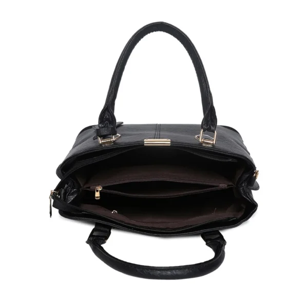 Women\'s Leather Handbag (Black) - Image 4